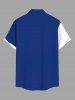 Chemise hawaïenne grande taille à imprimé cocotiers et poches boutonnées pour homme - Bleu profond 4XL