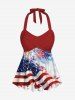 Patriotic American Flag Fireworks Print Shirt Swimsuit Plus Size Matching Outfit For Couples -  