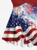 Patriotic American Flag Fireworks Print Shirt Swimsuit Plus Size Matching Outfit For Couples -  
