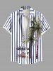 Striped Coconut Tree Deck Chairs Parquet Print Plus Size Matching Hawaii Beach Outfit For Couples -  