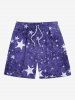 Patriotic American Flag Star Sparkling Sequin 3D Print Plus Size Matching Outfit For Couples -  