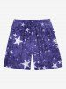 Patriotic American Flag Star Sparkling Sequin 3D Print Plus Size Matching Outfit For Couples -  