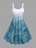 Tenue de plage hawaïenne assortie grande taille, motif feuilles tropicales ombrées, paillettes scintillantes, imprimé 3D, pour couples - Vert 