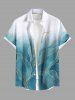 Tenue de plage hawaïenne assortie grande taille, motif feuilles tropicales ombrées, paillettes scintillantes, imprimé 3D, pour couples - Vert 