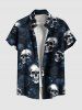Skulls Rose Flower Print Plus Size Matching Hawaii Beach Outfit For Couples -  