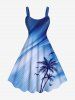 Coconut Tree Bird Ombre Print Plus Size Matching Hawaii Beach Outfit For Couples -  