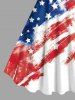 Patriotic American Flag Distressed Print Plus Size Matching Outfit For Couples -  