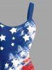 Patriotic American Flag Distressed Print Plus Size Matching Outfit For Couples -  