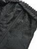 Corset à lacets en jacquard floral grande taille avec œillets et bordure plissée et nœud papillon - Noir 3X | US 22-24