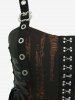 Robe débardeur asymétrique gothique grande taille en maille déchirée, à lacets, œillets, crochets et œillets - Noir 4X | US 26-28