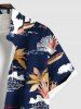 Plus Size Coconut Tree Sailboat Print Hawaii Button Pocket Shirt For Men -  