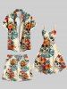 Plus Size Skulls Tropical Flowers Leaf Print Hawaii Beach Shorts For Men -  