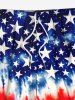 Plus Size Patriotic American Flag Tie Dye Print Beach Shorts For Men -  