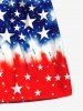 Plus Size Patriotic American Flag Tie Dye Print Beach Shorts For Men -  