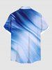 Plus Size Coconut Tree Bird Ombre Print Buttons Pocket Hawaii Shirt For Men -  