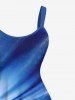 Robe débardeur hawaïenne grande taille à imprimé cocotiers et oiseaux ombrés - Bleu clair M