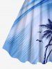 Plus Size Coconut Tree Bird Ombre Print Hawaii Tank Dress -  