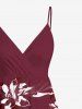 Robe camisole hawaïenne à imprimé tropical et fleurs grande taille - Rouge XS
