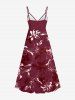 Robe camisole hawaïenne à imprimé tropical et fleurs grande taille - Rouge XS
