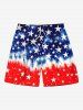 Matching Hawaii Shirt and Romper Plus Size Beach Outfit Patriotic American Flag Tie Dye Printed for Couples -  