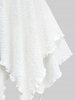 Tenue grande taille avec haut à lacets et épaules dénudées imprimé tournesol et legging croisé ajouré sur les côtés - Blanc 