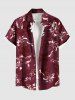 Flowers Leaf Tropical Print Plus Size Matching Hawaii Beach Outfit For Couples -  