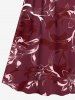 Flowers Leaf Tropical Print Plus Size Matching Hawaii Beach Outfit For Couples -  