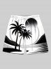 Coconut Tree Sea Sun Print Plus Size Matching Hawaii Beach Outfit For Couples -  