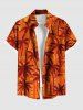 Ensemble chemise hawaïenne et barboteuse grande taille, tenue de plage assortie, imprimé ethnique cocotier, pour couples - Orange 