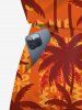 Ensemble chemise hawaïenne et barboteuse grande taille, tenue de plage assortie, imprimé ethnique cocotier, pour couples - Orange 
