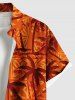 Ensemble chemise hawaïenne et barboteuse grande taille, tenue de plage assortie, imprimé ethnique cocotier, pour couples - Orange 