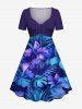 Flower Leaf Tropical Print Plus Size Matching Hawaii Beach Outfit For Couples -  