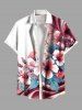 Hibiscus Flower Leaf Ombre Colorblock Print Plus Size Matching Hawaii Beach Outfit For Couples -  