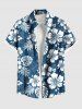 Matching Hawaii Shirt and Romper Plus Size Beach Outfit Tropical Leaf Hibiscus Flower Print For Couples -  