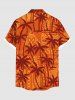 Plus Size Coconut Tree Ethnic Print Hawaii Button Pocket Shirt For Men -  