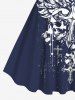 Plus Size Skull Cross Wings Print A Line Tank Dress -  