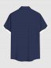 Plus Size Skull Cross Wings Print Button Pocket Shirt For Men -  