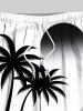 Plus Size Coconut Tree Sun Sea Print Hawaii Drawstring Beach Shorts For Men -  