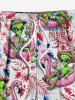 Plus Size Flamingo Swimming Lap Alien Hibiscus Flower Print Hawaii Beach Shorts For Men -  