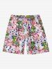 Flamingo Alien Tropical Leaf Flower Print Plus Size Matching Hawaii Beach Outfit For Couples -  