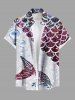 Maillot de bain grande taille à imprimé écailles de poisson et bulles, motif ombré pailleté, tenue de plage hawaïenne assortie pour couples - Pourpre  