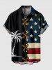Patriotic American Flag Coconut Tree Lace Up 3D Print Plus Size Matching Outfit For Couples -  