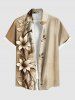 Matching Hawaii Shirt and Romper Plus Size Beach Outfit Ombre Flower Branch Curve Print For Couples -  