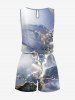 Matching Hawaii Shirt and Romper Plus Size Beach Outfit Satellite Map Galaxy Printed for Couples -  