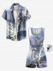 Matching Hawaii Shirt and Romper Plus Size Beach Outfit Satellite Map Galaxy Printed for Couples -  