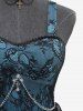 Gothic Floral Lace Overlay Cross Chain Layered Ruffles A Line Tank Dress -  