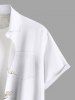 Plus Size Coconut Tree Sea Sailboat Print Hawaii Button Pocket Shirt For Men -  