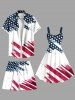 Plus Size Patriotic American Flag Print Beach Shorts For Men -  