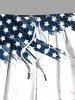 Plus Size Patriotic American Flag Print Beach Shorts For Men -  