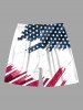 Plus Size Patriotic American Flag Print Beach Shorts For Men -  